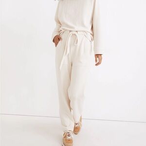 Madewell Brushed Herringbone Tie-Waist Sweatpants